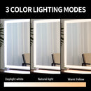 Large Hollywood Makeup Mirror 3 Modes Lighted and Smart Touch Control (92 x 68 cm)