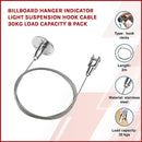 Billboard Hanger Indicator Light Suspension Hook Cable 30kg Load Capacity 8 Pack