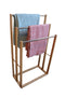 CARLA HOME Bamboo Towel Bar Metal Holder Rack 3-Tier Freestanding for Bathroom and Bedroom