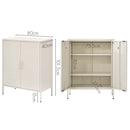 ArtissIn Sweetheart Metal Locker Storage Shelf Shoe Cabinet Buffet Sideboard White