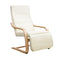 Artiss Fabric Armchair with Adjustable Footrest - Beige