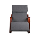 Artiss Fabric Rocking Armchair with Adjustable Footrest - Charcoal