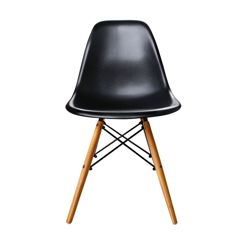 Artiss Set of 4 Retro Beech Wood Dining Chair - Black