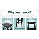 Artiss Set of 4 Beech Wood Bar Stools - Black