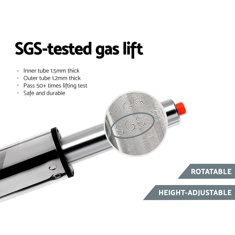 Artiss Set of 2 Bar Stools Gas lift Swivel - Steel and White