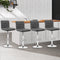 Artiss Set of 4 PU Leather Lined Pattern Bar Stools- Grey and Chrome