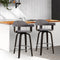 Artiss Set of 2 Bar Stools Wooden Swivel Bar Stool Kitchen Dining Chair - Wood, Chrome and Grey