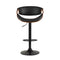 Artiss Bar Stools Swivel Chair Kitchen Gas Lift Wooden Bar Stool Leather Black