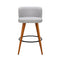 Artiss Set of 4 Wooden Fabric Bar Stools Circular Footrest - Light Grey
