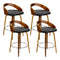 Artiss Set of 4 Walnut Wood Bar Stools - Black and Brown