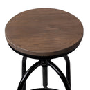 Artiss Set of 2 Bar Stool Industrial Round Seat Wood Metal - Black and Brown