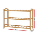Artiss 3 Tiers Bamboo Shoe Rack Storage Organiser Wooden Shelf Stand Shelves
