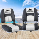 Seamanship 2X Folding Boat Seats Seat Marine Seating Set Swivels All Weather