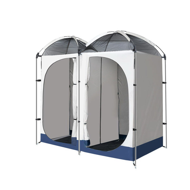 Weisshorn Double Camping Shower Tent Portable Toilet Outdoor Change Room Ensuite