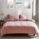 Cosy Club Washed Cotton Quilt Set Pink Purple Double