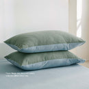 Cosy Club Washed Cotton Quilt Set Green Blue King
