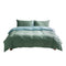 Cosy Club Washed Cotton Quilt Set Green Blue Queen