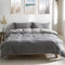 Cosy Club Washed Cotton Quilt Set Grey Queen