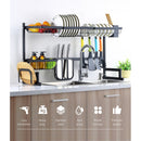 2-Tier 85cm Stainless Steel Kitchen Shelf Organizer Dish Drying Rack Over Sink