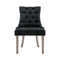 Artiss Dining Chairs Chair French Provincial Wooden Fabric Retro Cafe Black x1