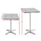 Gardeon 2pcs Outdoor Bar Table Furniture Adjustable Aluminium Square Cafe Table