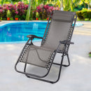 Gardeon Zero Gravity Recliner Chairs Outdoor Sun Lounge Beach Chair Camping - Beige