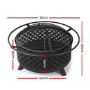 Fire Pit BBQ Grill Smoker Portable Outdoor Fireplace Patio Heater Pits 30"