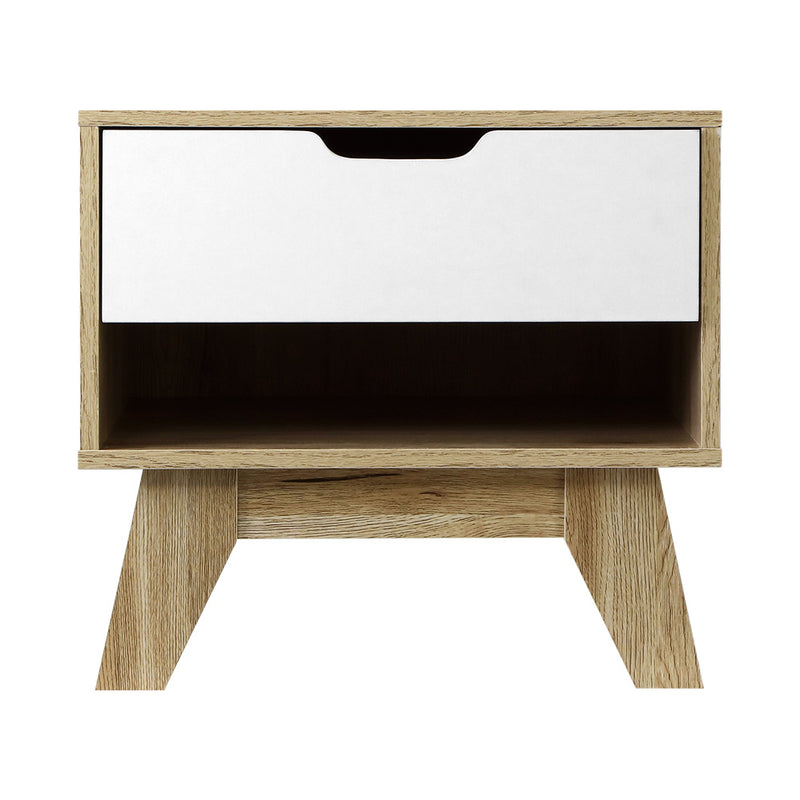 Artiss Bedside Table Drawer Nightstand Shelf Cabinet Storage Lamp Side Wooden