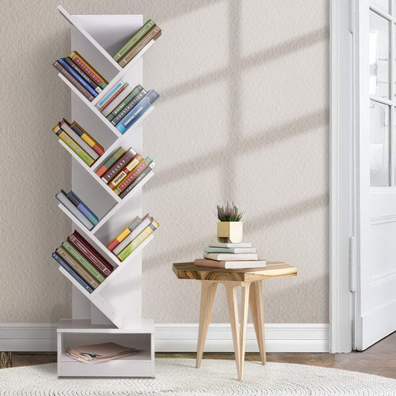 Artiss Display Shelf 9-Shelf Tree Bookshelf Book Storage Rack Bookcase White