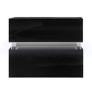 Artiss Bedside Table 2 Drawers RGB LED Side Nightstand High Gloss Cabinet Black