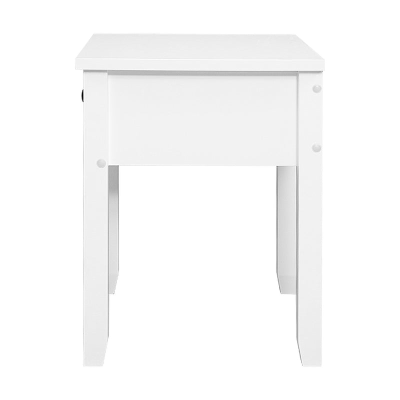 Bedside Tables Drawer Side Table Nightstand White Storage Cabinet White Lamp