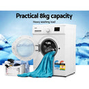 Devanti 8kg Front Load Washing Machine Quick Wash 24h Delay Start Automatic