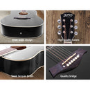 ALPHA 41 Inch Wooden Acoustic Guitar Black