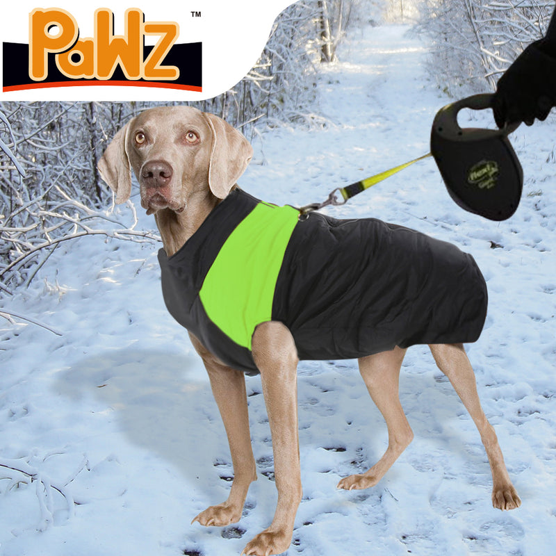 PaWz Dog Winter Jacket Padded Waterproof Pet Clothes Windbreaker Vest 3XL Green
