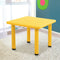 Keezi Kids Children Painting Activity Study Plastic Desk Yellow Table 60x60cm
