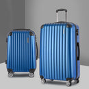 Wanderlite 2PCS Carry On Luggage Sets Suitcase Travel Hard Case Lightweight Blue