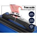 Wanderlite 3pc Luggage Trolley Set Suitcase Travel TSA Hard Case Blue