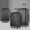 Wanderlite 3pcs Luggage Set Travel Suitcase Storage Organiser TSA lock Black
