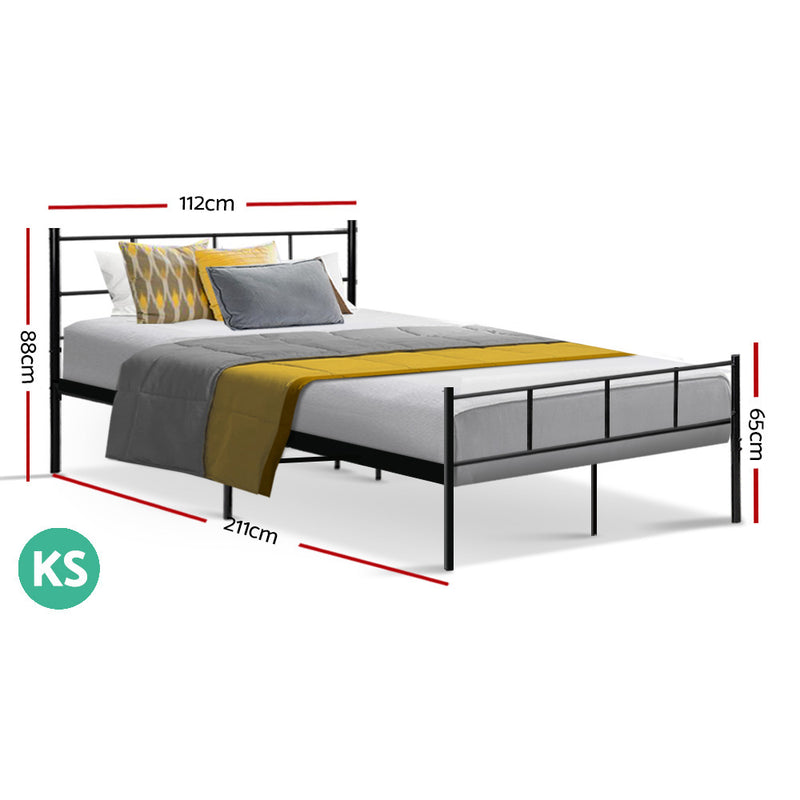 Artiss Metal Bed Frame King Single Size Platform Foundation Mattress Base SOL