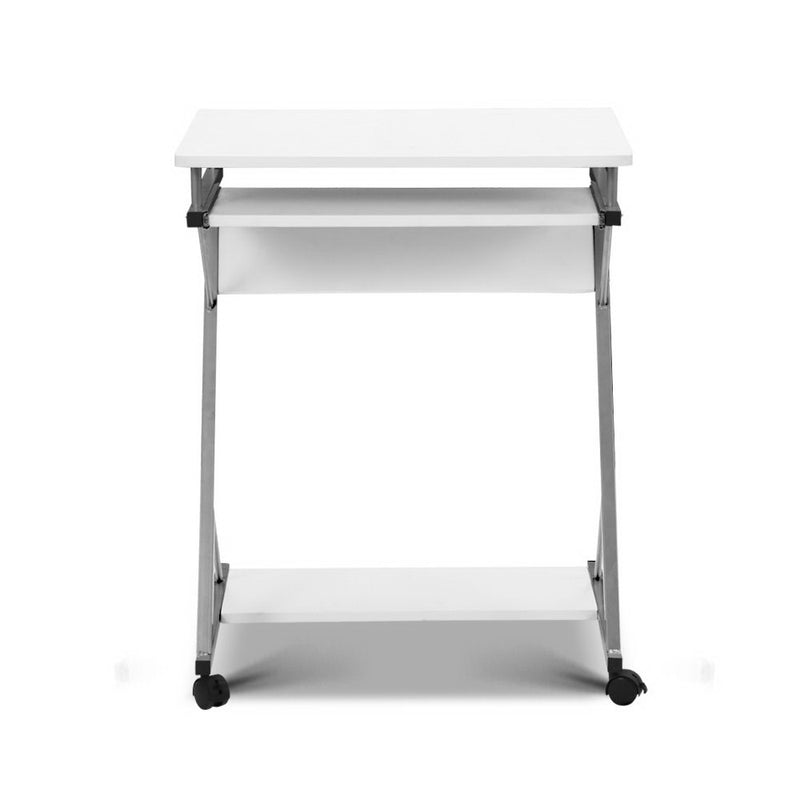 Artiss Metal Pull Out Table Desk - White