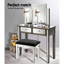 Artiss Mirrored Furniture Dressing Table Stool Foot Vanity Stools Makeup Chairs