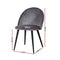 Artiss Set of 2 Velvet Modern Dining Chair - Dark Grey