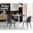 Artiss Set of 2 Velvet Modern Dining Chair - Dark Grey