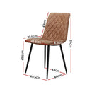 Artiss Set of 2 Dining Chairs Replica Kitchen Chair PU Leather Padded Retro Iron Legs
