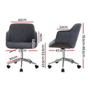 Artiss Wooden Office Chair Computer Gaming Chairs Executive Fabric Grey