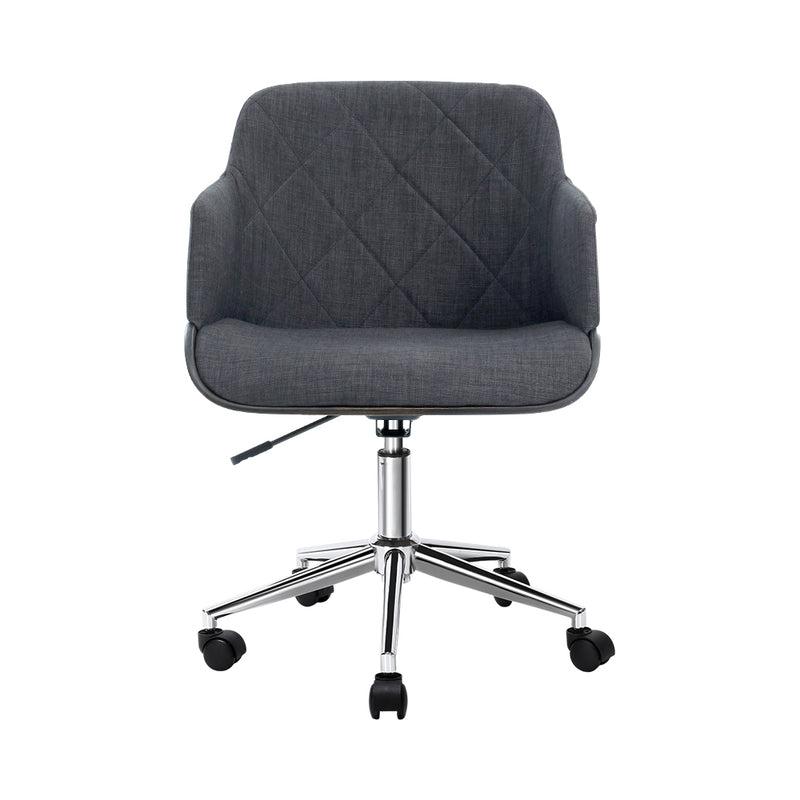 Artiss Wooden Office Chair Computer Gaming Chairs Executive Fabric Grey