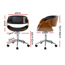 Artiss Office Chair Wooden and Leather Black