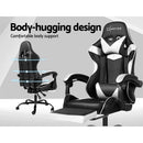 Artiss Gaming Office Chairs Computer Seating Racing Recliner Footrest Black White