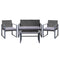 Gardeon 4PC Outdoor Furniture Patio Table Chair Black