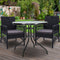 Gardeon Outdoor Furniture Dining Chairs Wicker Garden Patio Cushion Black 3PCS Tea Coffee Cafe Bar Set